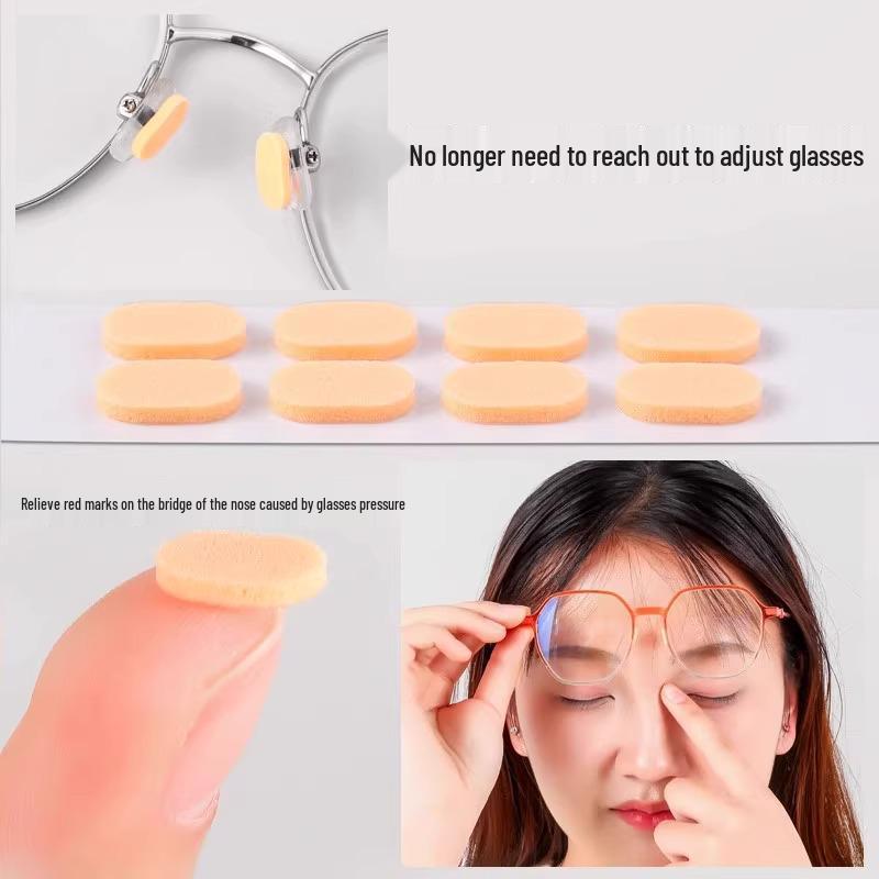 Super Miękkie Samoprzylepne Nakładki na Nos do Okularów - Antypoślizgowe, Gąbkowe Podkładki Dekompresyjne