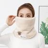 Solid Winter Warm Collor Ring Scarf Thickened Plush Windproof Neck Gaiter Cold-Proof Outdoor Skiing Running Men Women Muffler
