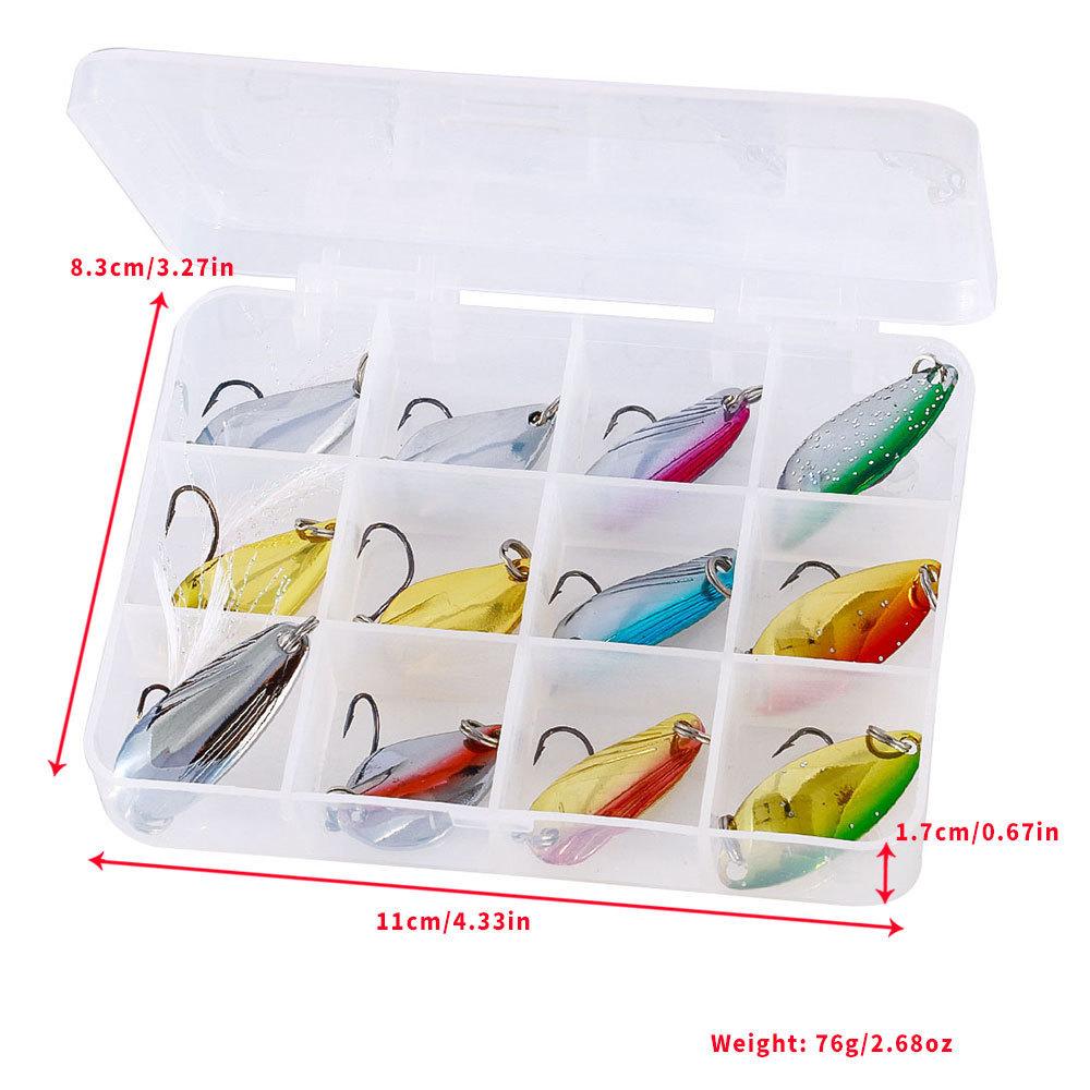 

Lure bait set12-24Flat vibrating sequins, micro objects, special bait boxes for trout, fishing lures, fishing gear supplies 12PCS
