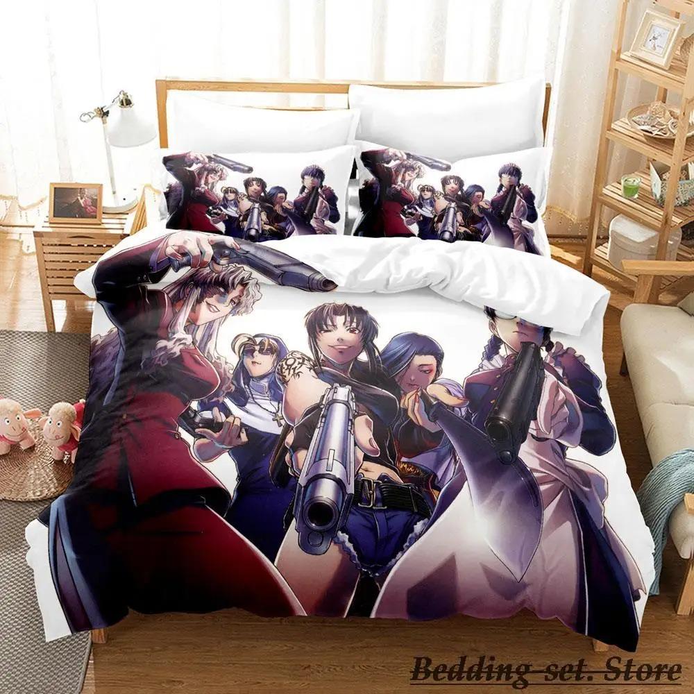 Black Lagoon Bedding Collection Single Twin Full Queen King Size Bed Collection Adult Kid Bedroom Duvetcover Collections Anime Parure De Lit Bed