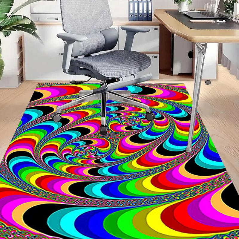 1PC Psychedelic Pattern Extra Large Non Slip Floor carpet, Office, family, bedroom, Studio Large Area Rug Indoor Rugs, , Vibrant Colors