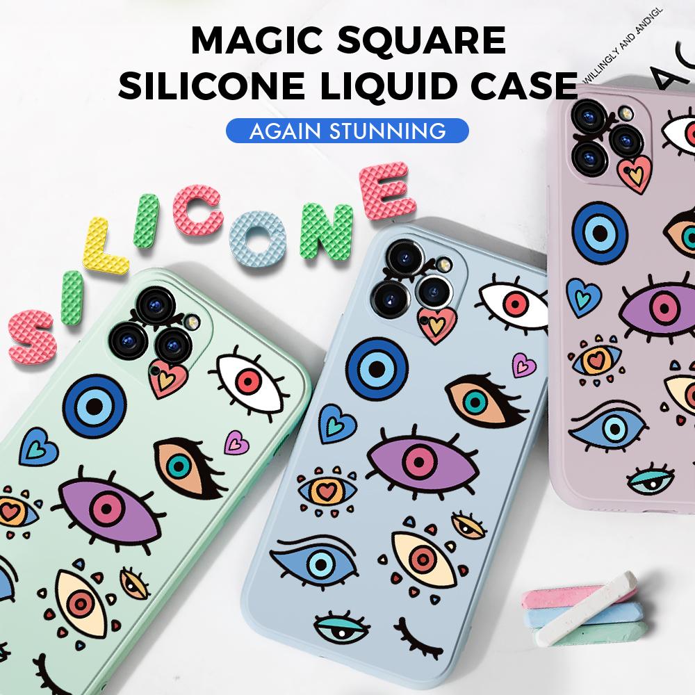 For OPPO A60 A18 A38 A52 A53 A96 A76 A36 A78 A98 Realme C30 C31 C33 C35 C55 C65 C67 Creative Eyes Design Soft Full Lens Protect Phone Case
