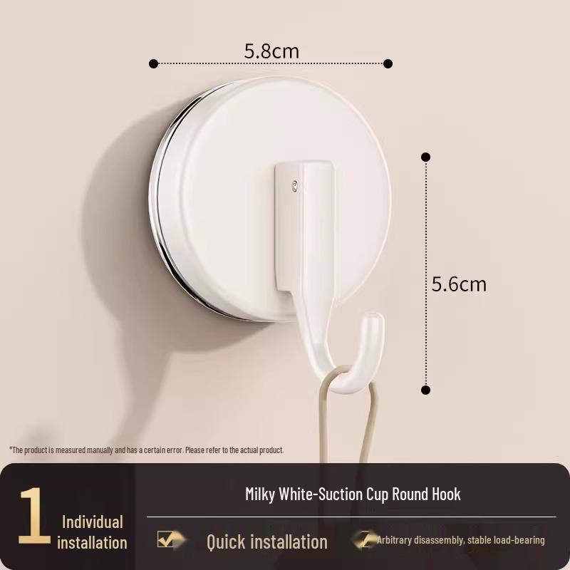 Vacuum Adhesive Suction Hooks - No-Drill, Strong Hold for Kitchen, Bathroom & Toilet Walls