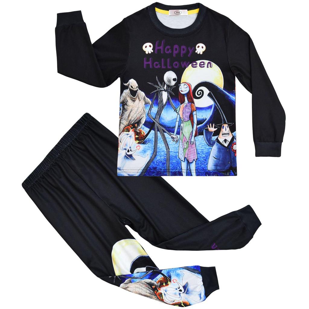 Fright Doll Halloween Cosplay Set: Kids' Long Sleeve Medium & Large Home Wear 7771