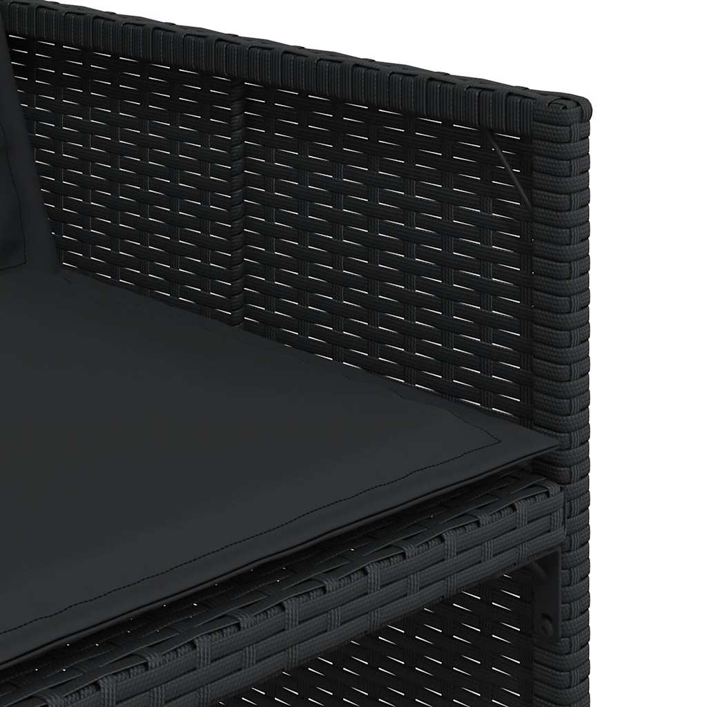 Vidaxl 11-Cz. Garden Furniture Set, With Cushions, Black PE Rattan