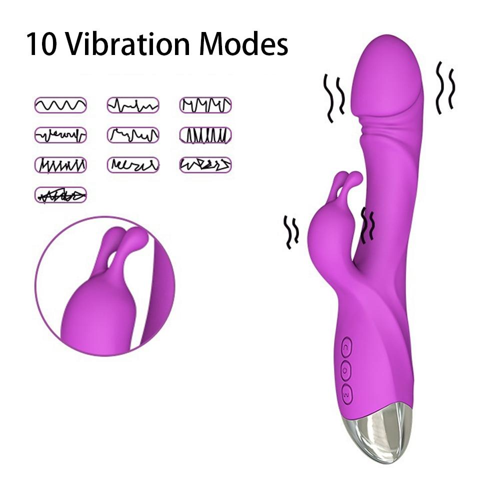 Rabbit Vibrator for Women G Spot Female Clitoris Stimulator Vagina Nipple Massage Dildo Silent Adults Sex Toy
