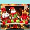Christmas Plush Decorations With Snowman Santa Reindeer For Home Holiday Decor
