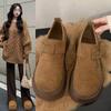 Thick-soled Shoes, Women's Shoes, Retro Fleece Single Shoes, Casual Shoes