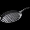 ZISIZ Cast Iron Oval Striped Griddle Pan