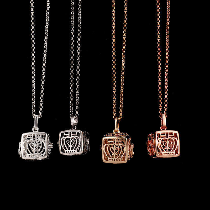 Neue Aromatherapie Ätherisches Öl Diffusor Halskette Schmuck Quadratisch Hohl Parfüm Medaillon 16MM Musik Kugel Damen Anhänger Zubehör