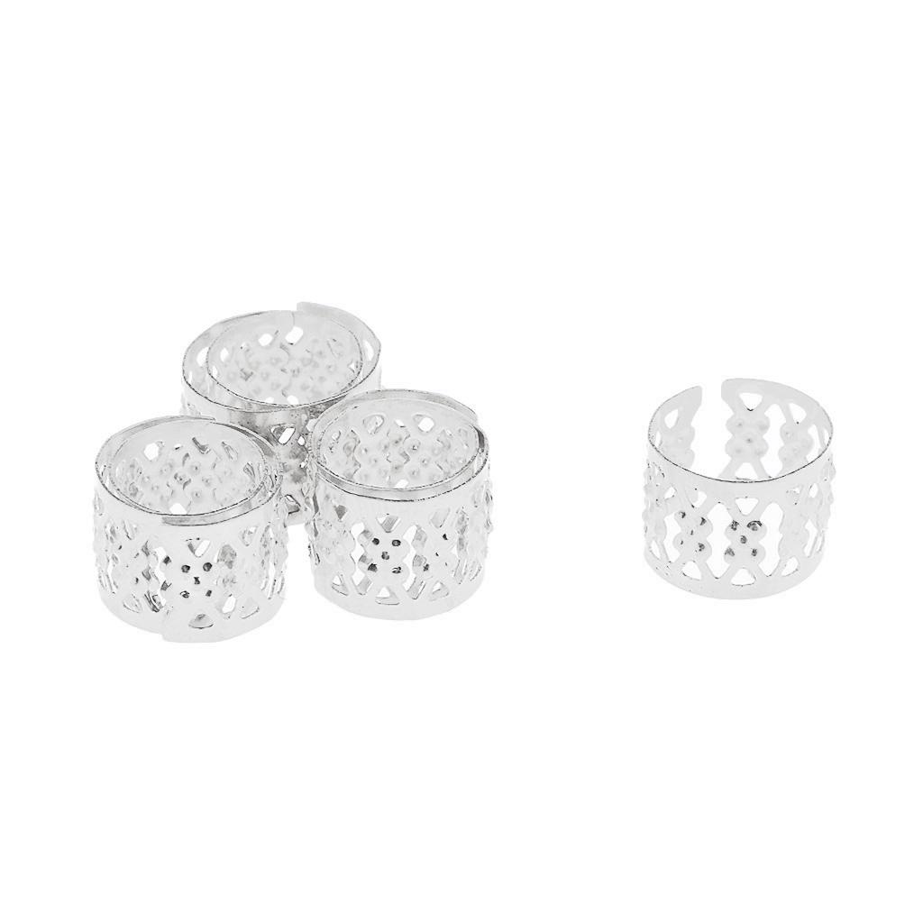 100 Stück Herz Metall Manschette Haarverlängerung Dekorationen Dreadlocks Perlen Silber