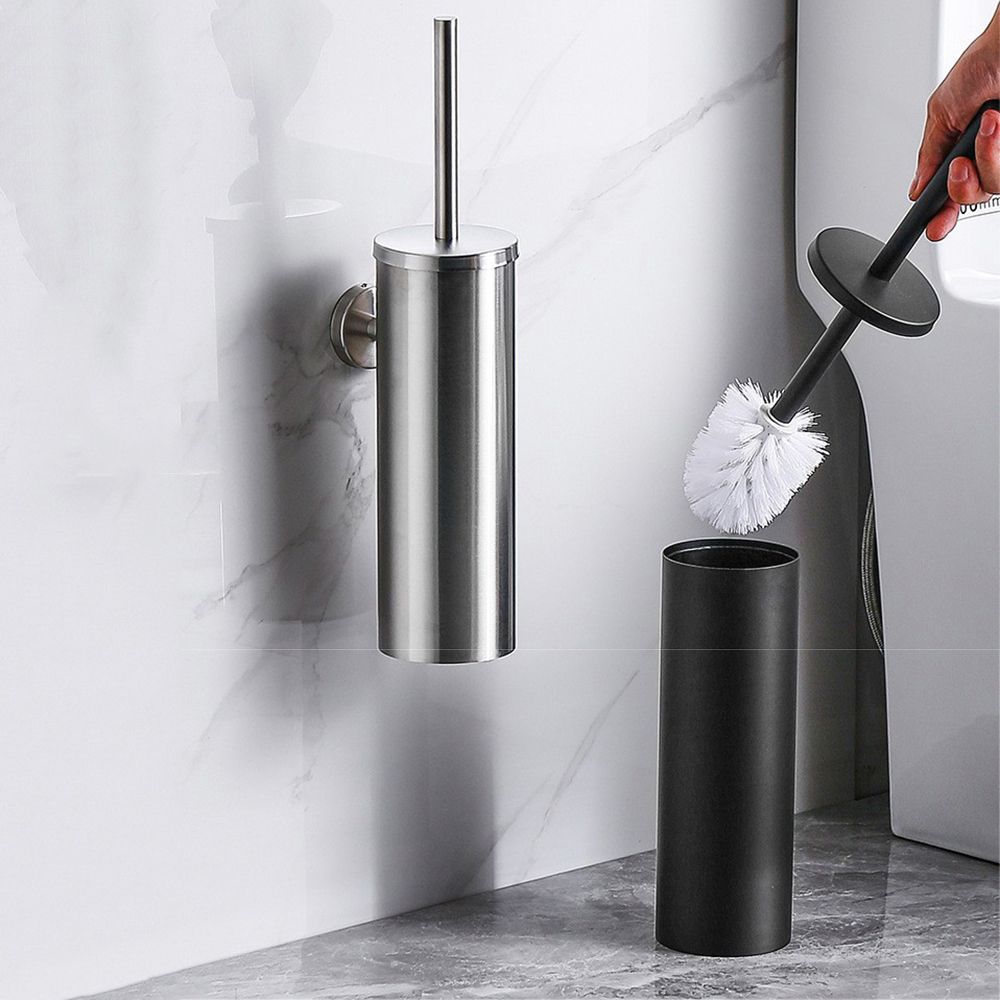 Wandmontierte Toilettenbürste Edelstahl Toilettenbürsten-Set Badezimmerzubehör