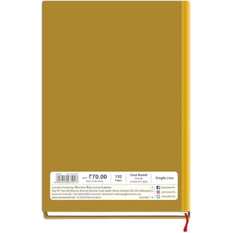 Navneet Youva Youva My Notes Case Bound Note Book | Single Line | B6 Size | 192 Pages | Pack Of 3