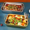 Square Flat Bottom Grilled Fish Plate Stainless Steel BBQ Tray Food Container Rectangular Dumpling Dinner Baking Pan for Kitchen