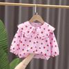 Girls Long Sleeve Cotton Shirt for 0-4 Years Spring Summer Base Layer Top