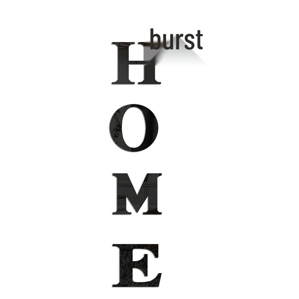 Englische Buchstaben "HOME" 3D Schmetterling Acryl Spiegel Wandaufkleber - Selbstklebende DIY Dekoration für Wohnzimmer.