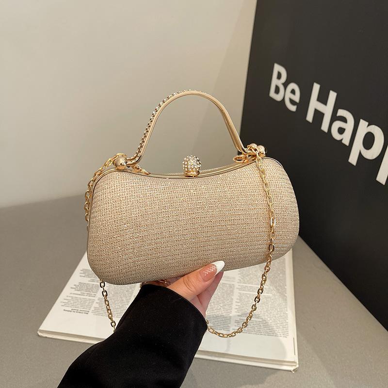 Niche Temperament Box Bag 2025 Autumn and Winter New Trendy Fashion Chain Dinner Bag Flash Diamond Women's Shoulder Messenger Bag
