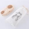 White Flannel Dance Shoes Drawstring Bag with Customizable Logo
