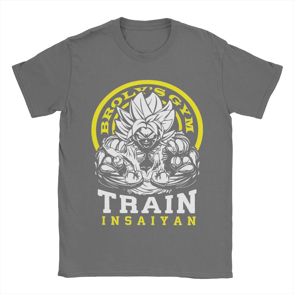 Brolys Gym Train Insaiyan Anime Printed Tshirt Mens and Womens Tshirt Mens Top Sports Tshirt Mens Tshirt Summer Tee