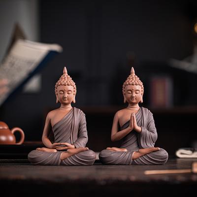 Southeast Asia Thai Buddha Sakyamuni Figure Decoration statue-Ceramic Handmade Sculpture Home Room Office Garden Decoration