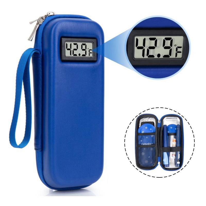 Insulin Cooler Travel Case With Thermometer Display Diabetic Cooler Medication Refrigerated Insulin Pen Organizer Bag Waterproof