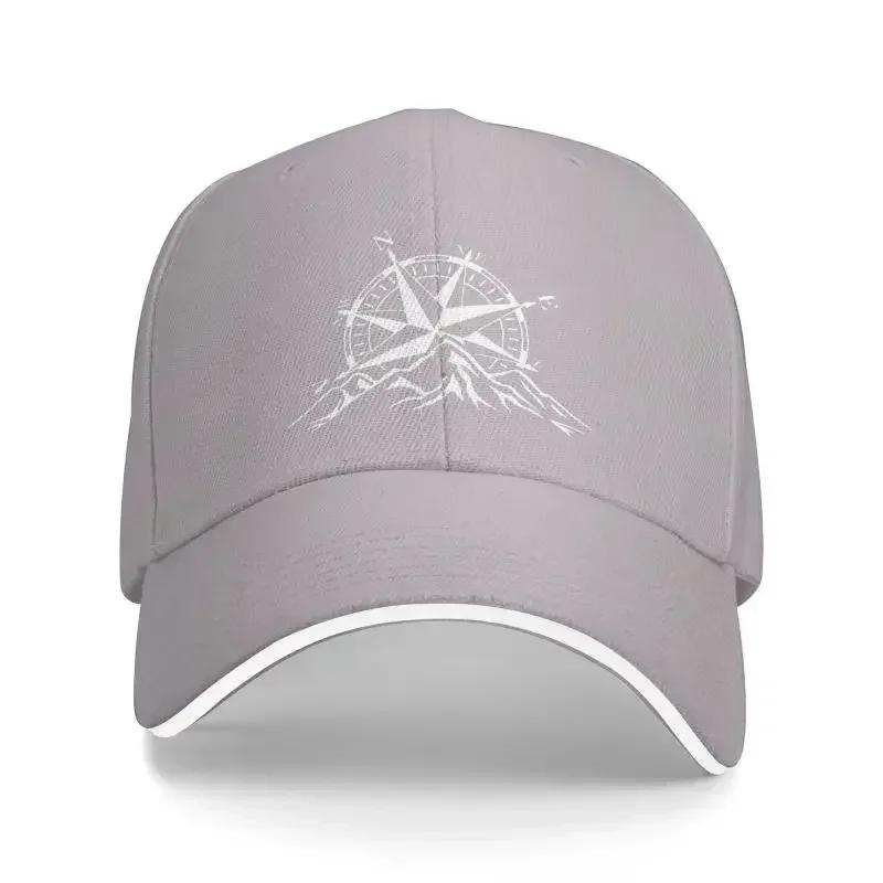 Fashion Compass Rose Mountain Baseball Cap Men Women Breathable Nautical Dad Hat Sports