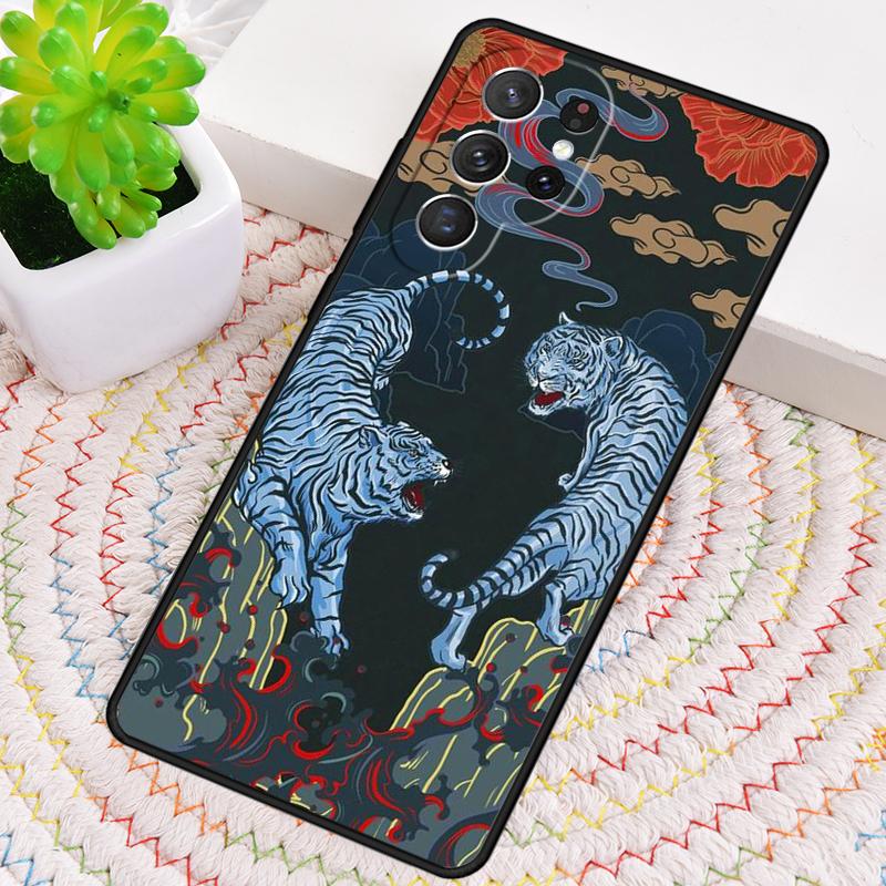 Japanese Tiger soft Silicone Phone Case For Samsung Galaxy note 10 pro S26 S25 S24 S23 S22 S21 Plus S25Ultra Capa Cover
