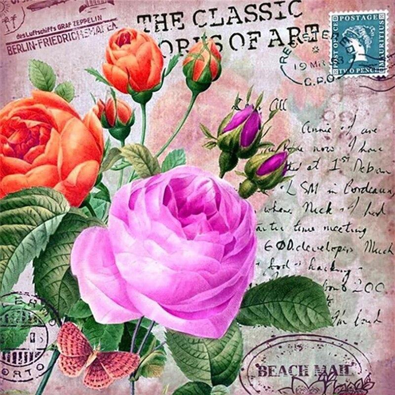 New 5D DIY Diamond Painting Flower Diamond Embroidery Scenery Cross Stitch Full Square Round Drill Crafts Manual Home Decor Gift