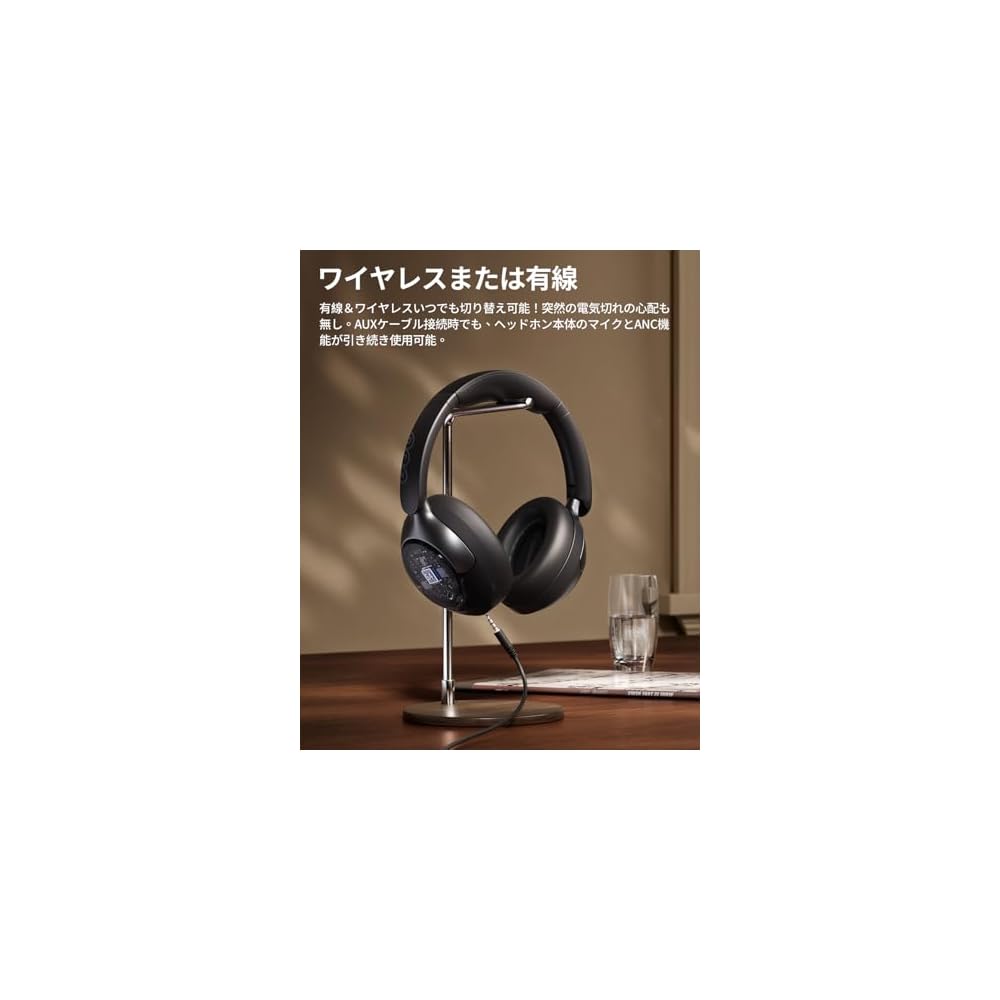 QCY H3PRO Wireless Headphones Bluetooth 5.4 Noise Cancelling 50dB 55 Hour Battery Life Black