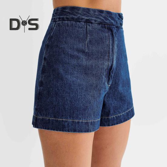 Damen Weste Shorts Ärmellos Einreihig Geteilter Saum Rundhalsausschnitt Knöpfe Slim Fit Hohe Taille Einfarbig Kurze Hose