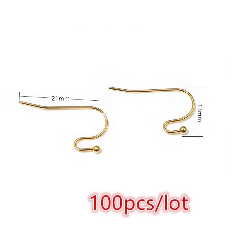30-100pcs Stainless Steel DIY Earrings Hooks Clasp Findings Handmade Jewelry Making Accessories Earwire Accessories Steel Gold