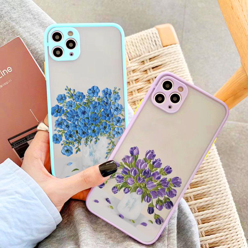 Retro Oil Painting Flower Phone Case For iPhone 11 12 Pro Max 16 15 Pro Max 13 12 Mini X XR XS SE2 8 7 Plus 14 Plus Covers