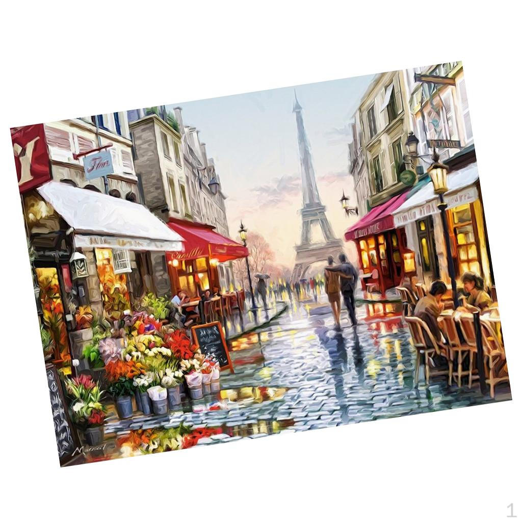 Unframed Digital DIY Paint By Number Kit Oil Painting on Canvas Wall Artwork Street Picture Home
