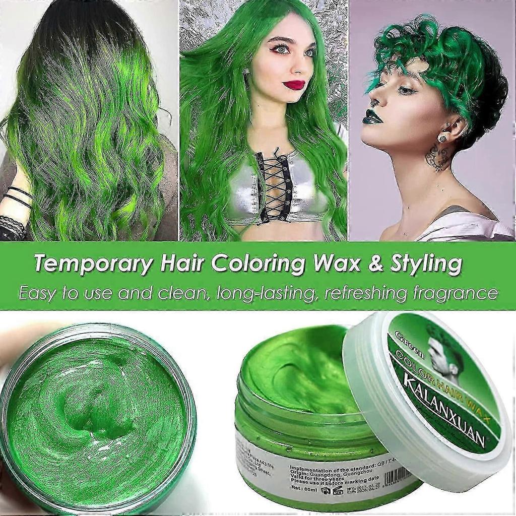 Green Temporary Hair Wax - Bold Washable Colour for Expressive Styling