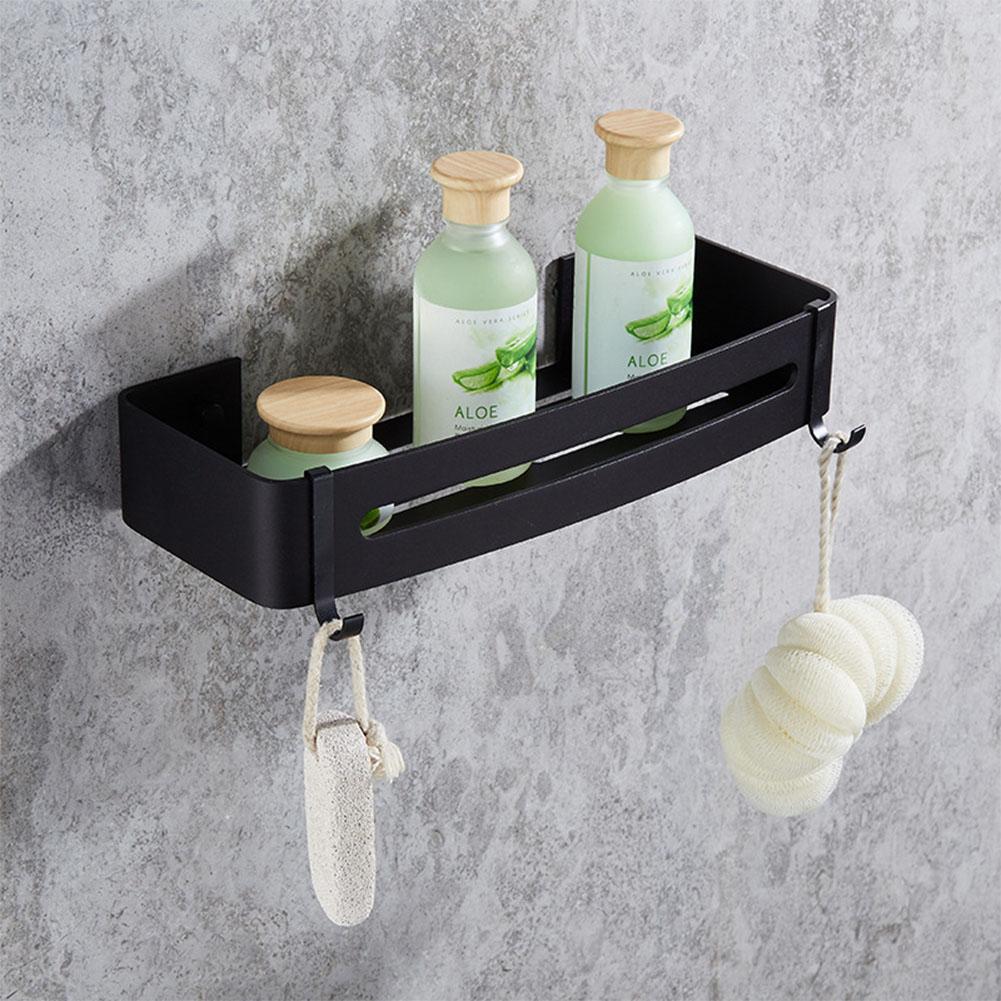 Drill-free Single-layer Aluminum Bathroom Storage Rack Holder Organizer Home Decoration Square #1