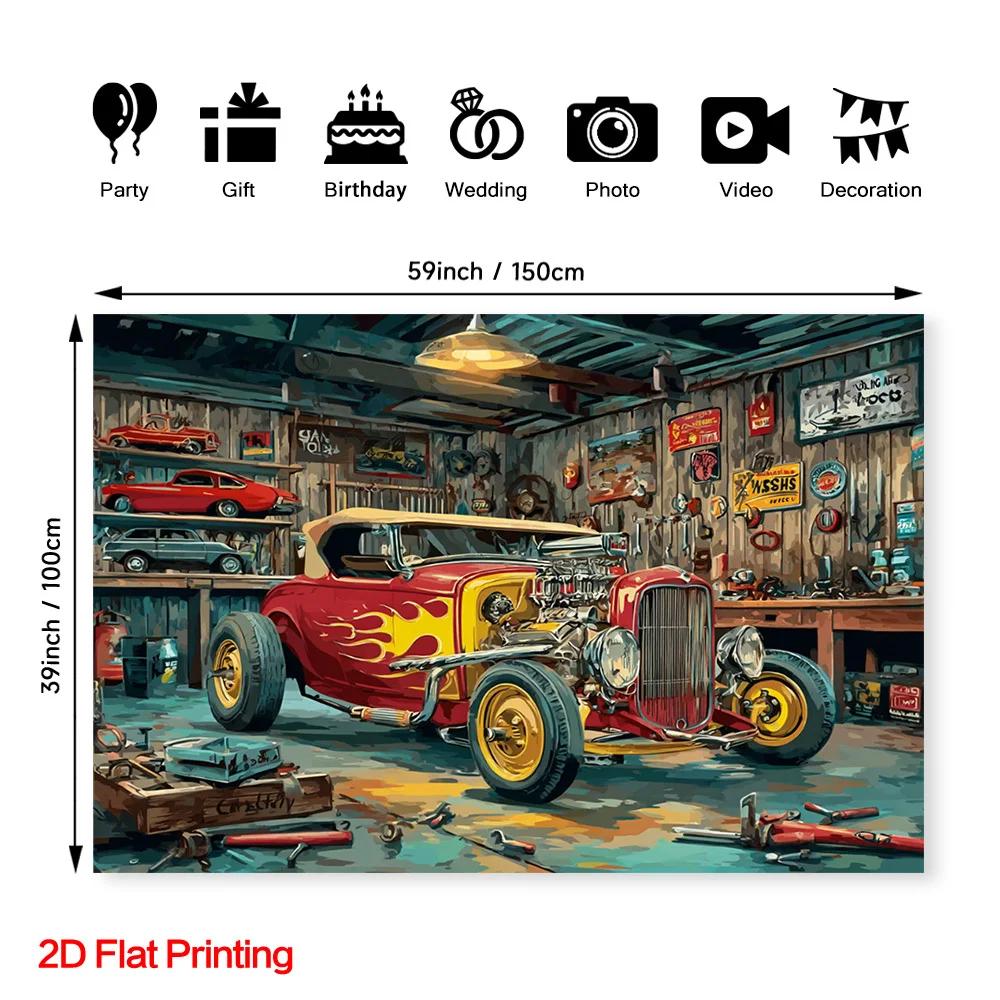 One 2D Flat-print Vintage Workshop Photography Background Made of Polyester Fabric Suitable for Home Garden and Studio.