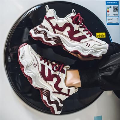 Fashion Autumn New Men's Casual Sports Shoes Low-cut Thick-soled Soft Leather Sneakers Dad Shoes Non-slip Lightweight Men's Running Shoe