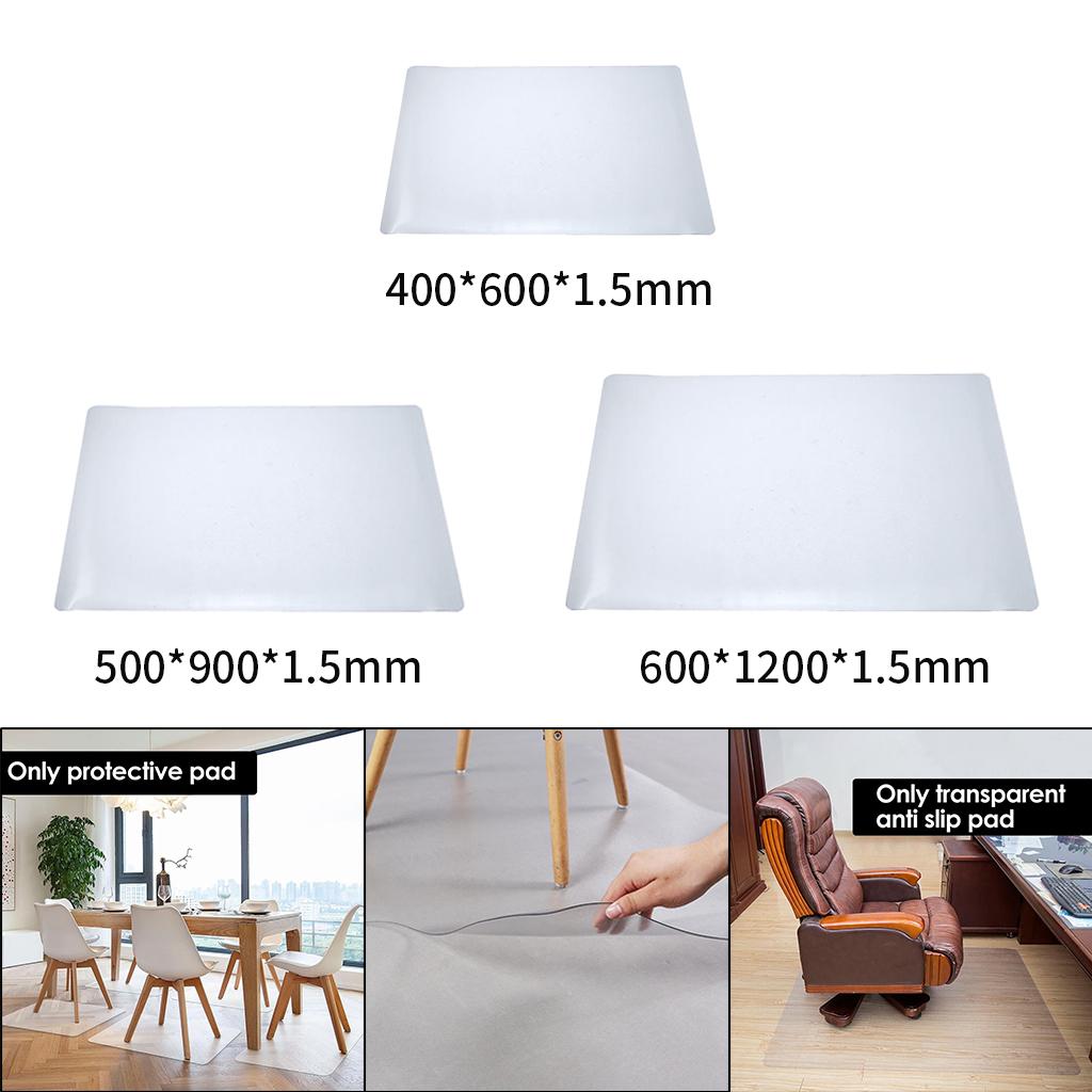 Office Mat for , PVC Transparent Low Pile Carpeted Mats for Computer Desk Without Curling