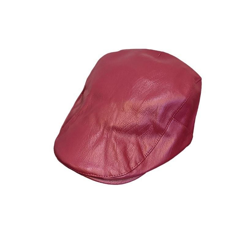 Pu Leather Black Beret Hat For Women With Sunshade And Warmth For Autumn Winter Fashion