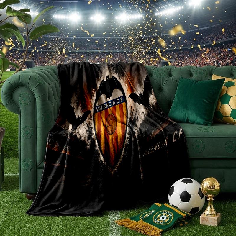 Valencia Crest Design Throws Blanket Flannel Blankets Plush for Couch Bed Gifts for Men Women Travel picnic blanket Christmas fan gifts