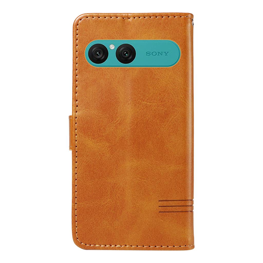 For Sony Xperia 10 VII Wallet Case T-Shape Lines Leather Phone Cover Stand