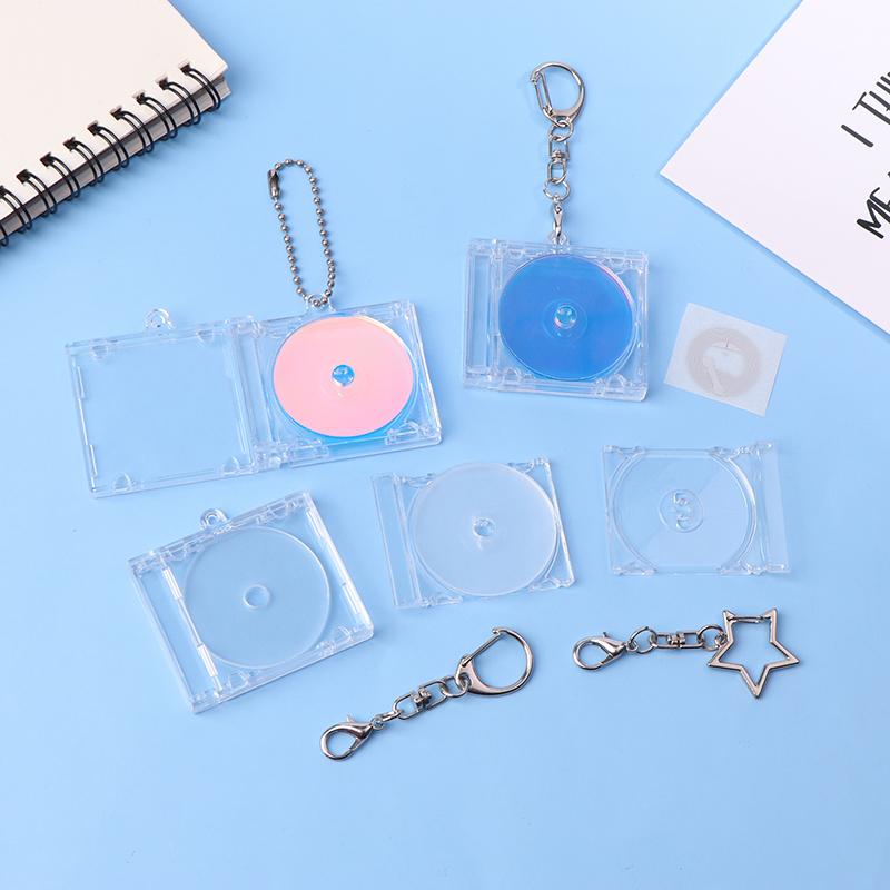 NFC Mini CD Disc Case Keychain; Unique Backpack Decoration and Album Key Holder