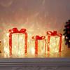 Christmas Glowing Gifts Box Decoration Ornament With Bow Lighting Box Outdoor Light Lighting Xmas New Year Home Yard Decor