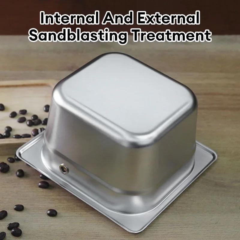 Kaffe Knock Box med Stor Kapacitet Rostfritt Stål Kaffebutik Espresso Dump Bin Halkfri Malavfallsbehållare Kaffesump Hink