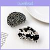 Elegant 5cm Cow Print Oval Hair Claw Clip For Women Handmade Vintage Hairpiece