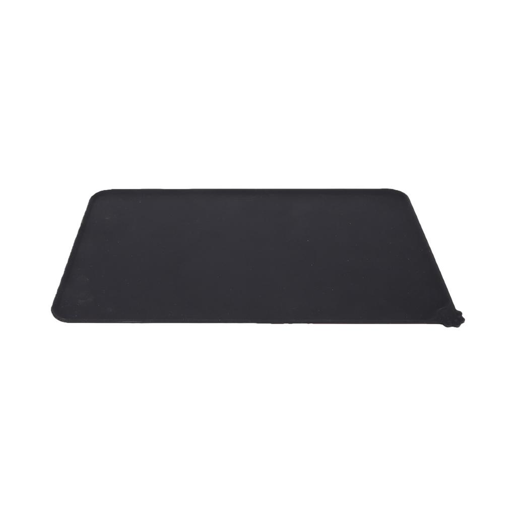 Silicone Pet Feeding Mat Slip Prevention Raised Edges Watertight Dog Feeding Table Mat with Paw Handle