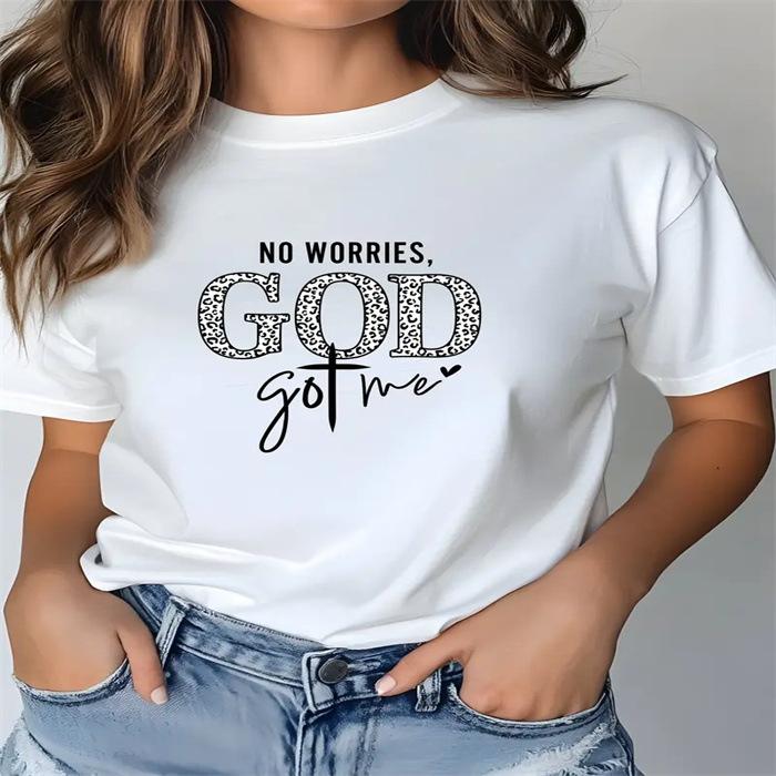 Summer Round Neck Printed Short Sleeved Fashionable Casual Cute Women's T-shirt