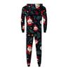 Christmas Print Parent-Child Outfit Hooded Zipper One-Piece Fashionable Home Suit Set