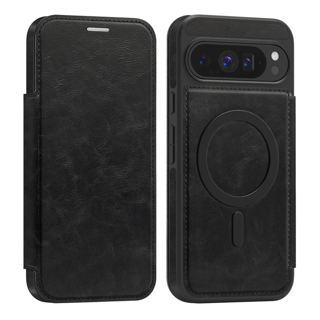 For Google Pixel 9 Pro XL Magnetic Case RFID Blocking Card Holder Leather Phone Cover
