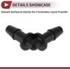 Vacuum Tubing Connector 4.8mm L-Shaped Elbow Black PP 2 Pcs
